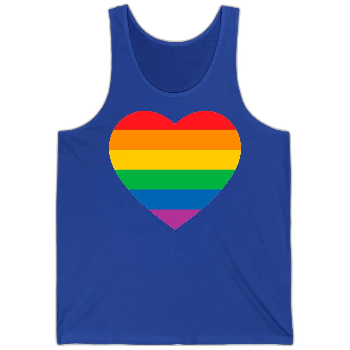 Rainbow Heart Pride Tank in True Royal