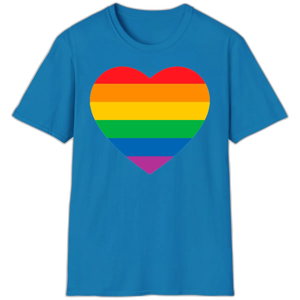 Rainbow Heart Pride T-Shirt in Sapphire