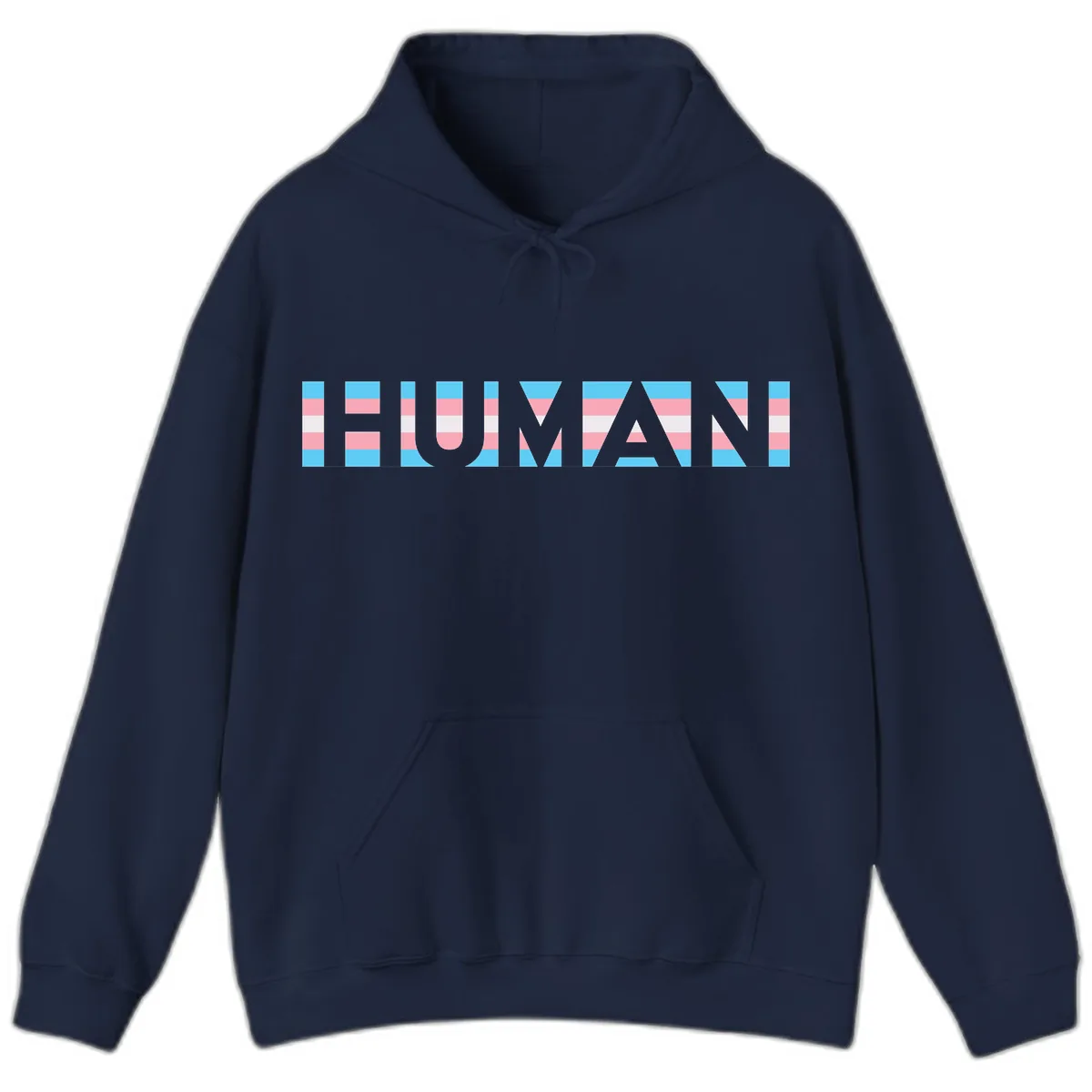 Human Pride Striped Design Hoodie in Navy
