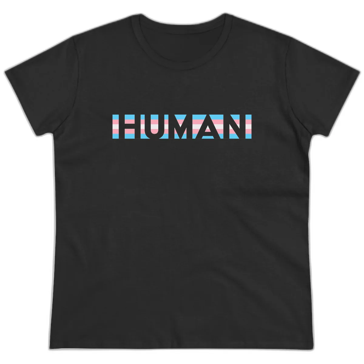 Human Pride Striped Design Ladies Tee in Black