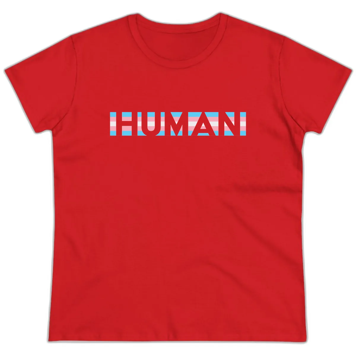 Human Pride Striped Design Ladies Tee in Red