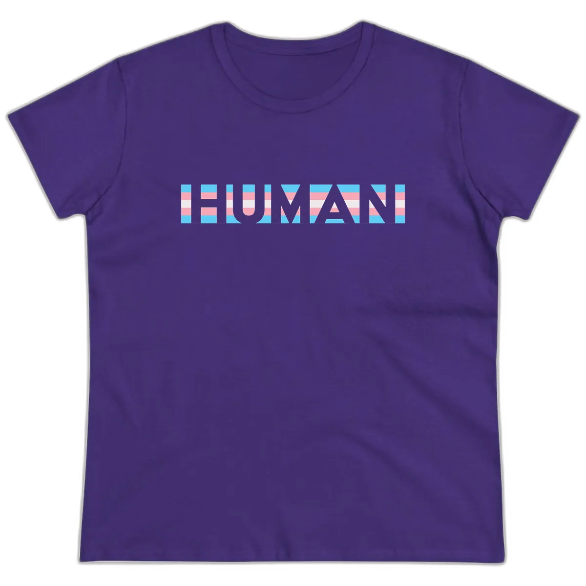 Human Pride Striped Design Ladies Tee in Purple