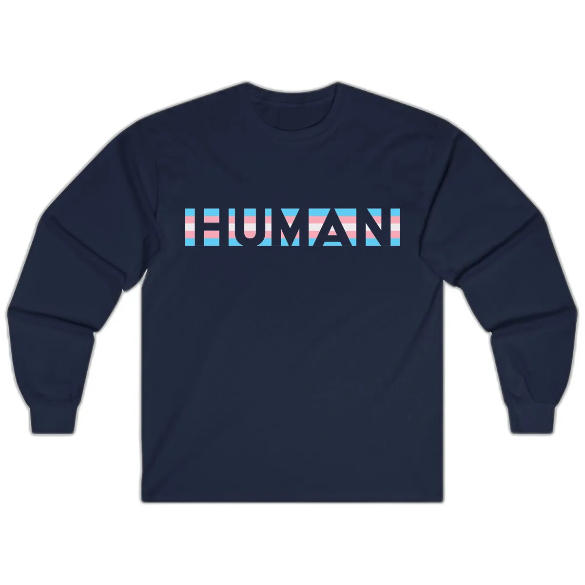 Human Pride Striped Design Long Sleeve in Navy