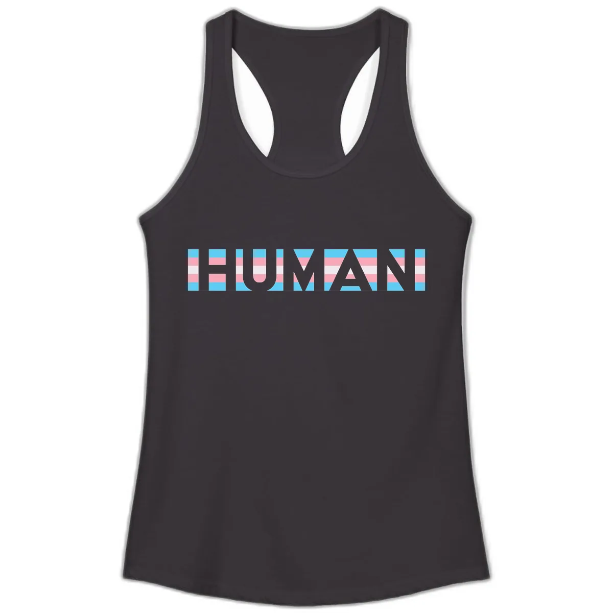 Human Pride Striped Design Ladies Tank in Black