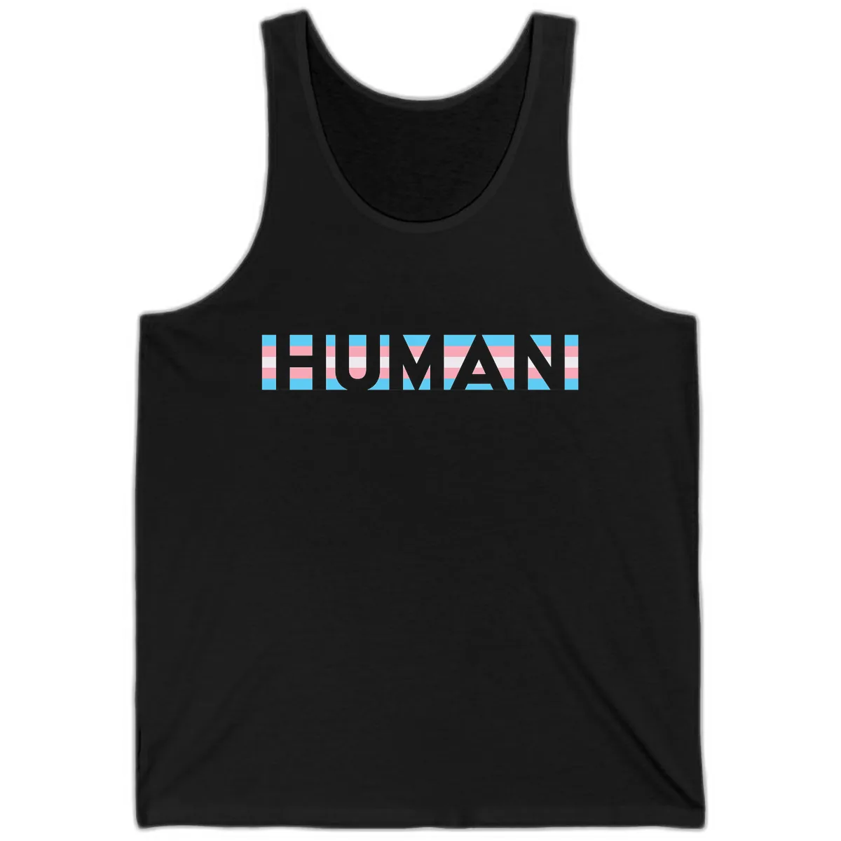 Human Pride Striped Design Tank in Black