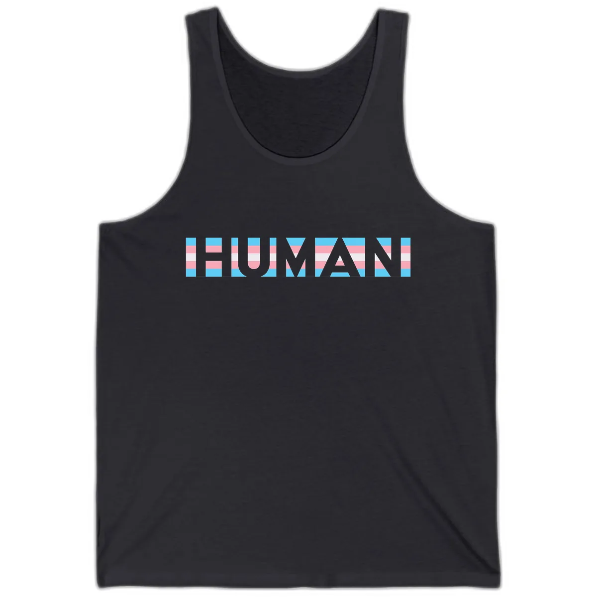 Human Pride Striped Design Tank in Dark Grey