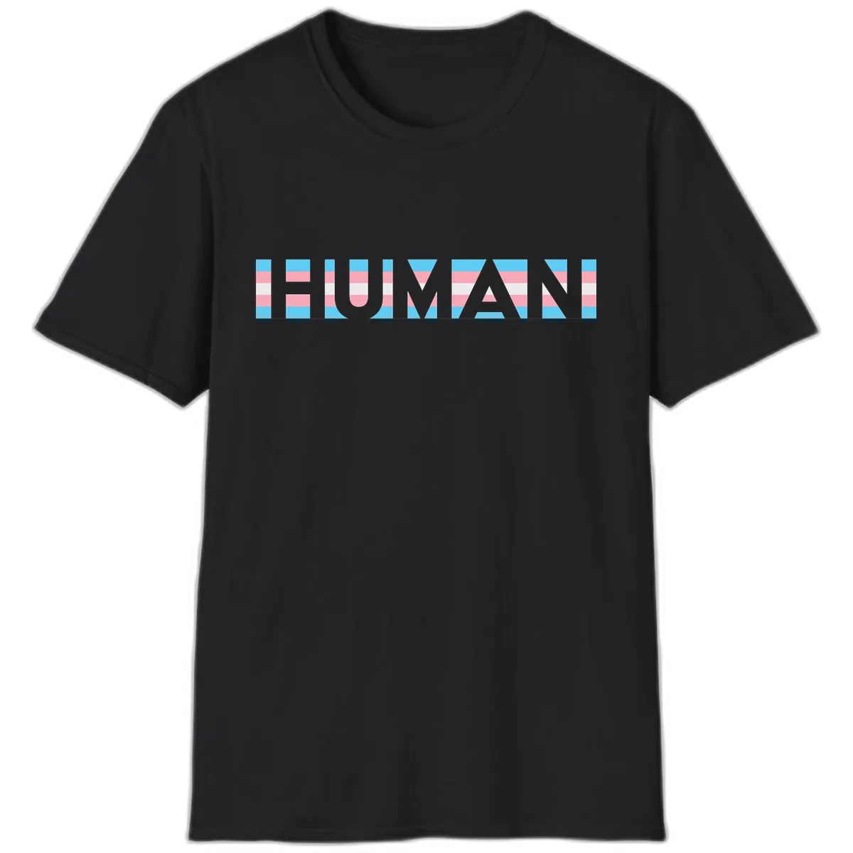 Human Pride Striped Design T-Shirt in Black