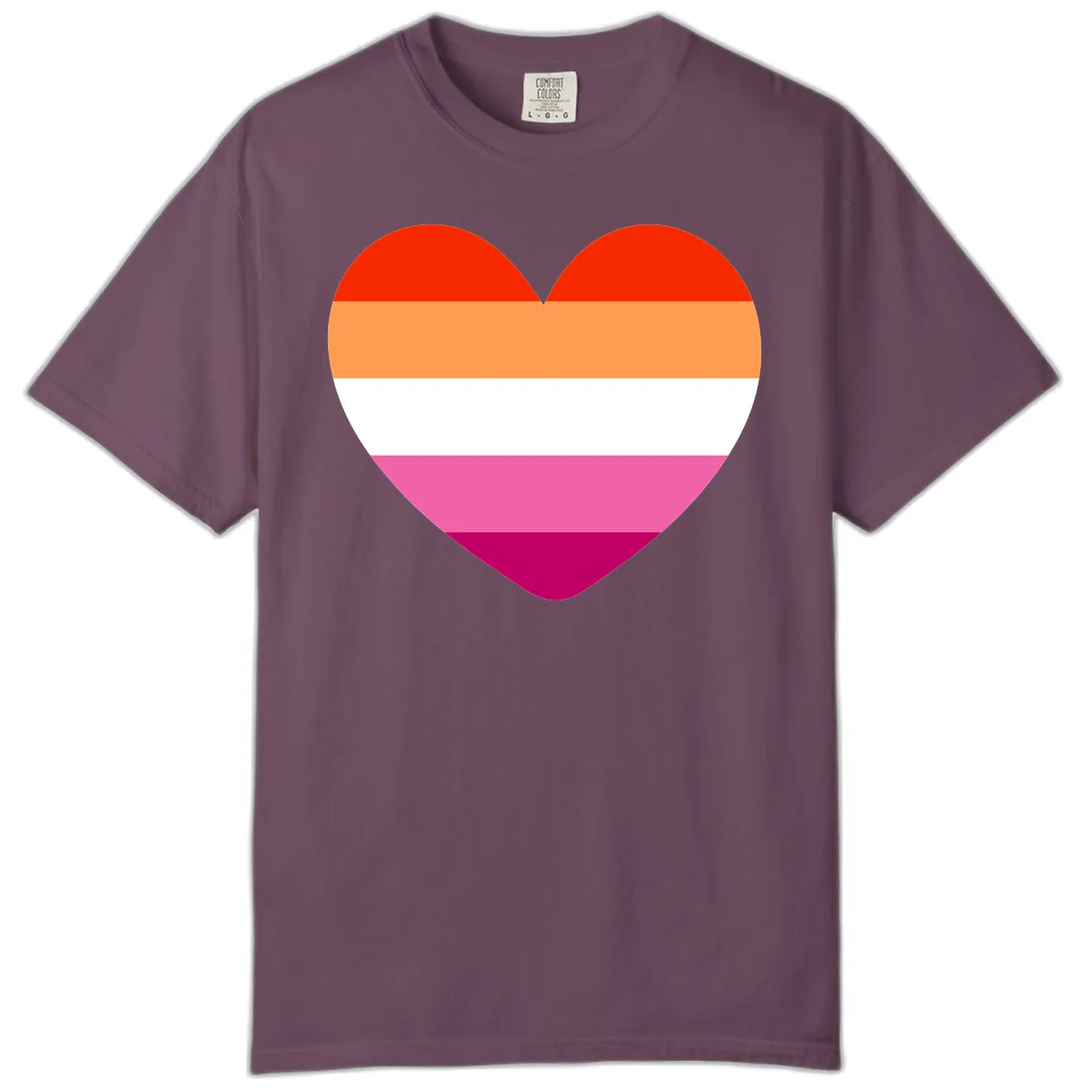 Lesbian Pride Heart Flag Comfort Color in Berry