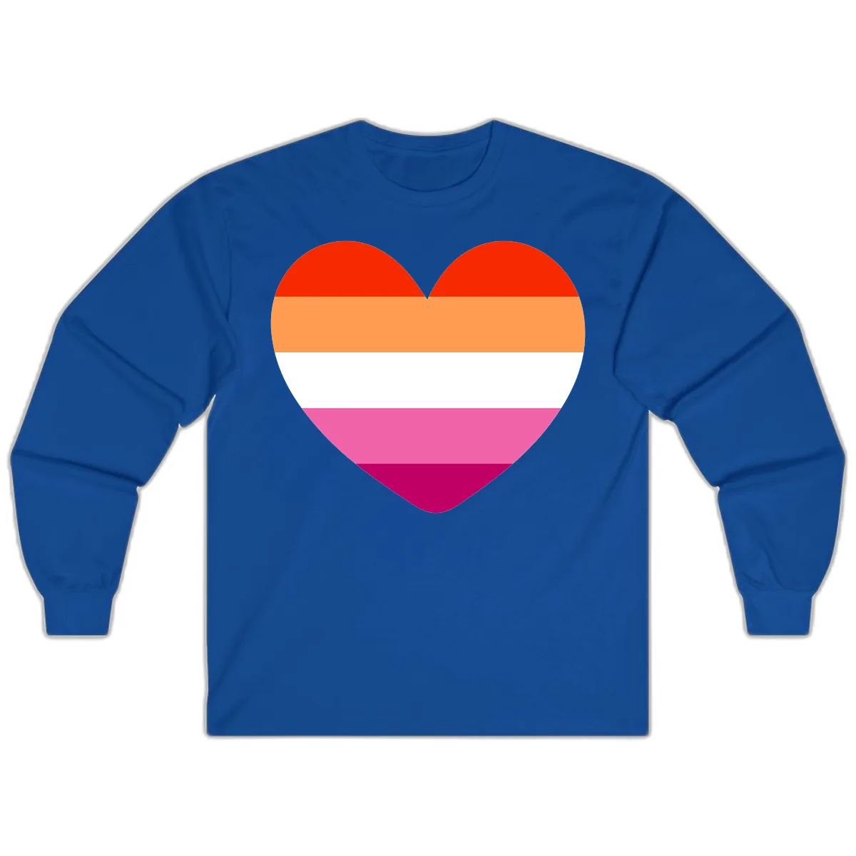 Lesbian Pride Heart Flag Long Sleeve in Royal