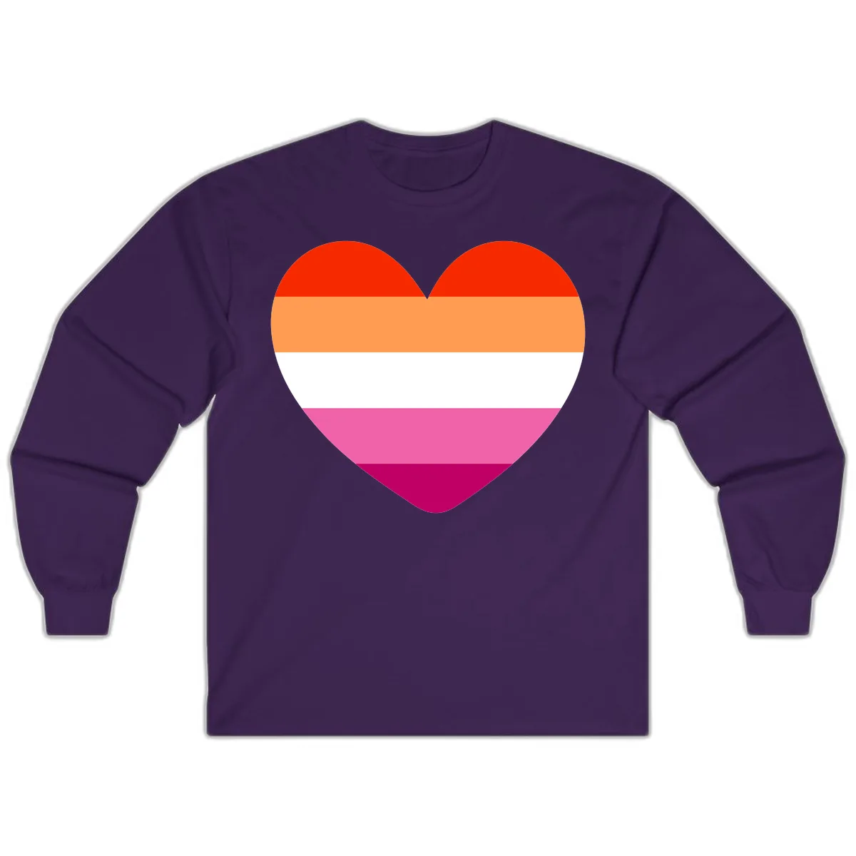 Lesbian Pride Heart Flag Long Sleeve in Purple