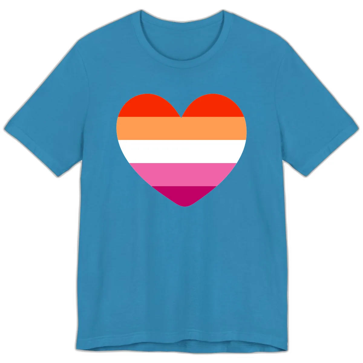 Lesbian Pride Heart Flag Premium T-Shirt in Aqua