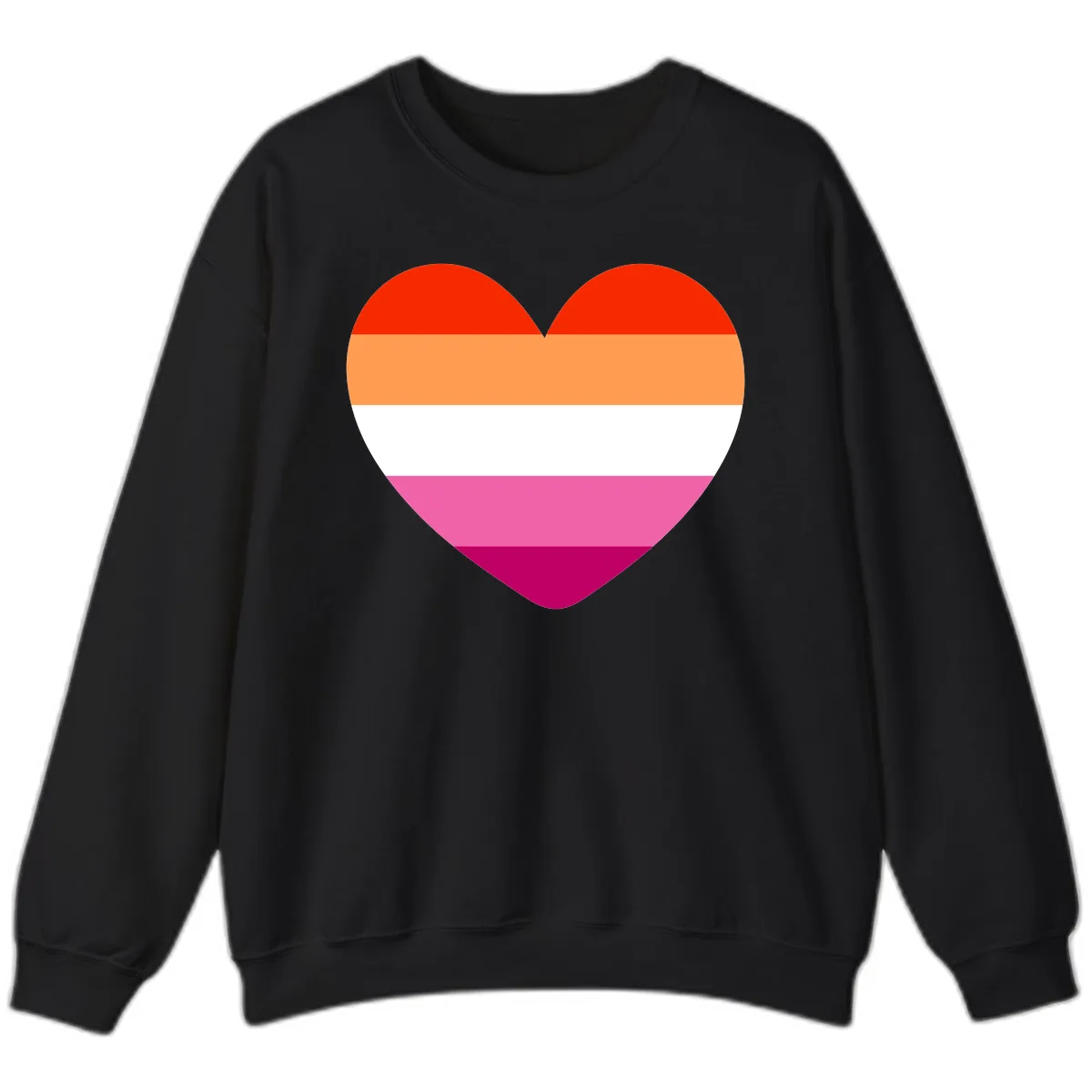 Lesbian Pride Heart Flag Sweatshirt in Black