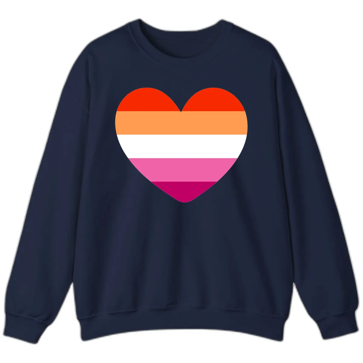 Lesbian Pride Heart Flag Sweatshirt in Navy