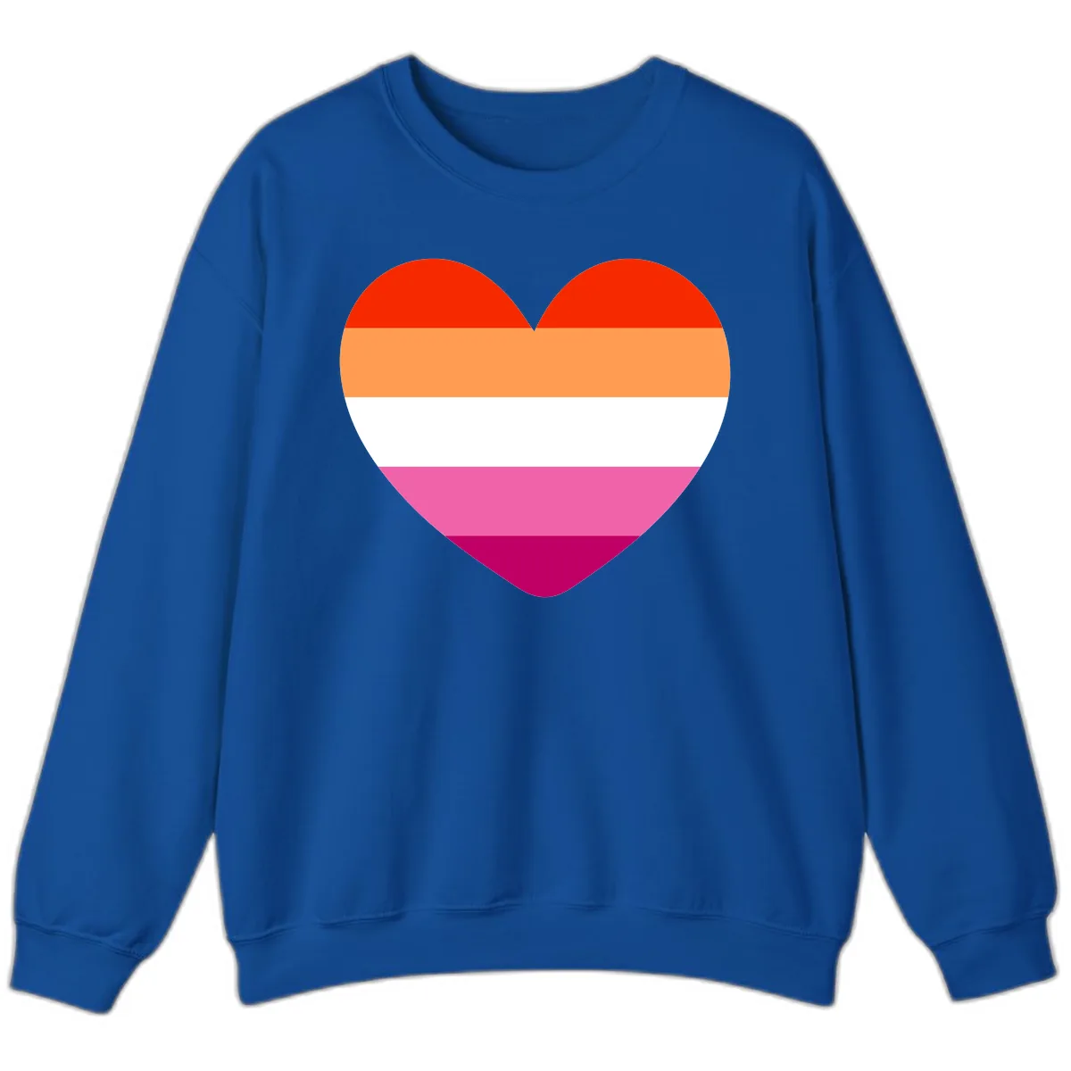 Lesbian Pride Heart Flag Sweatshirt in Royal