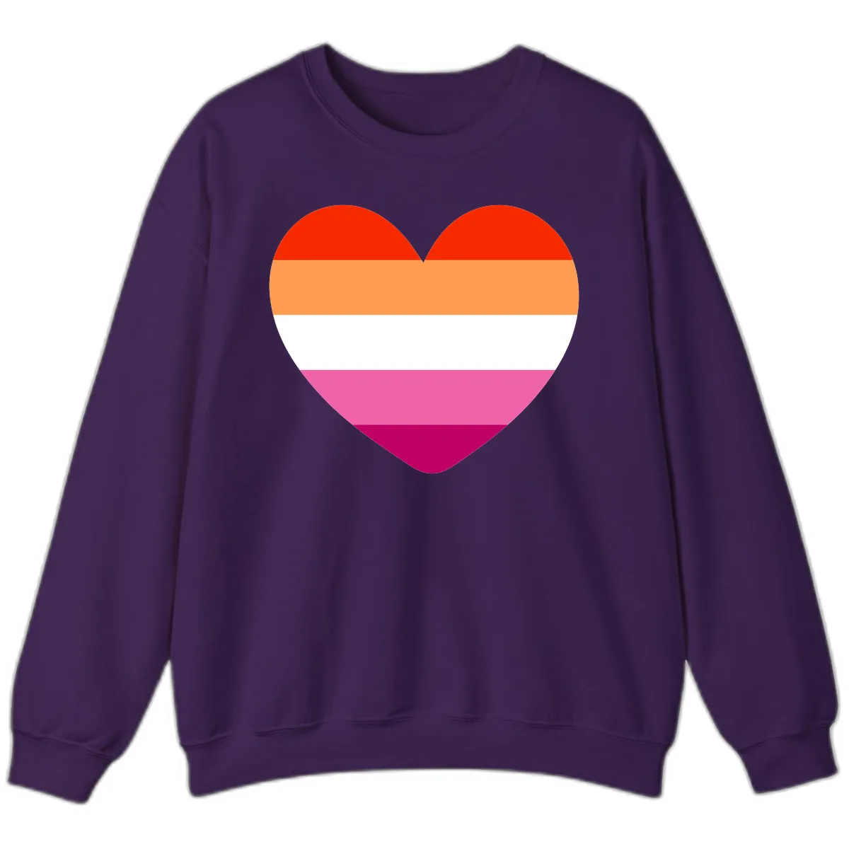 Lesbian Pride Heart Flag Sweatshirt in Purple