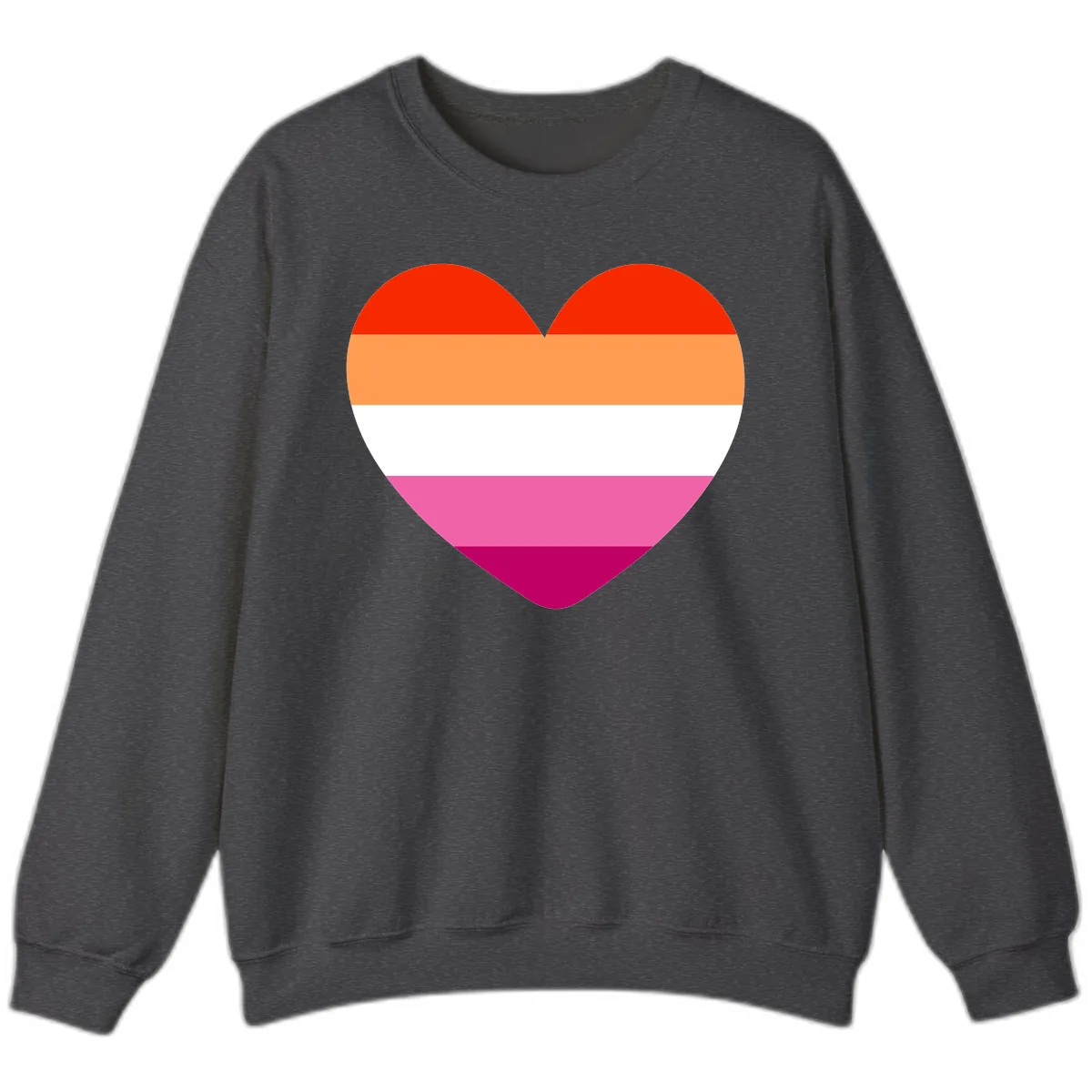 Lesbian Pride Heart Flag Sweatshirt in Dark Heather
