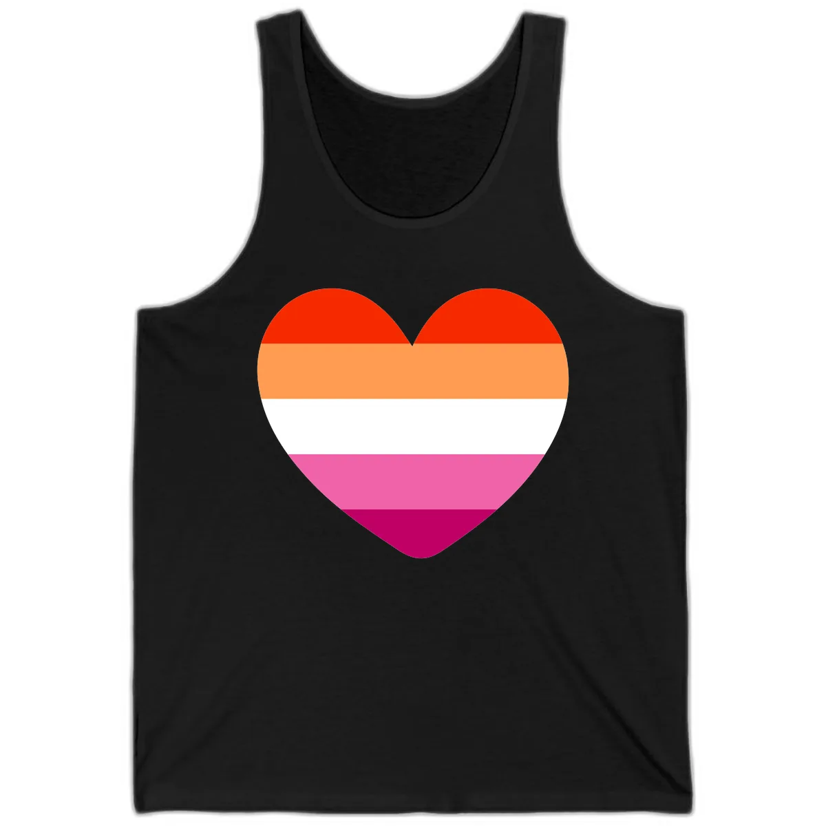 Lesbian Pride Heart Flag Tank in Black