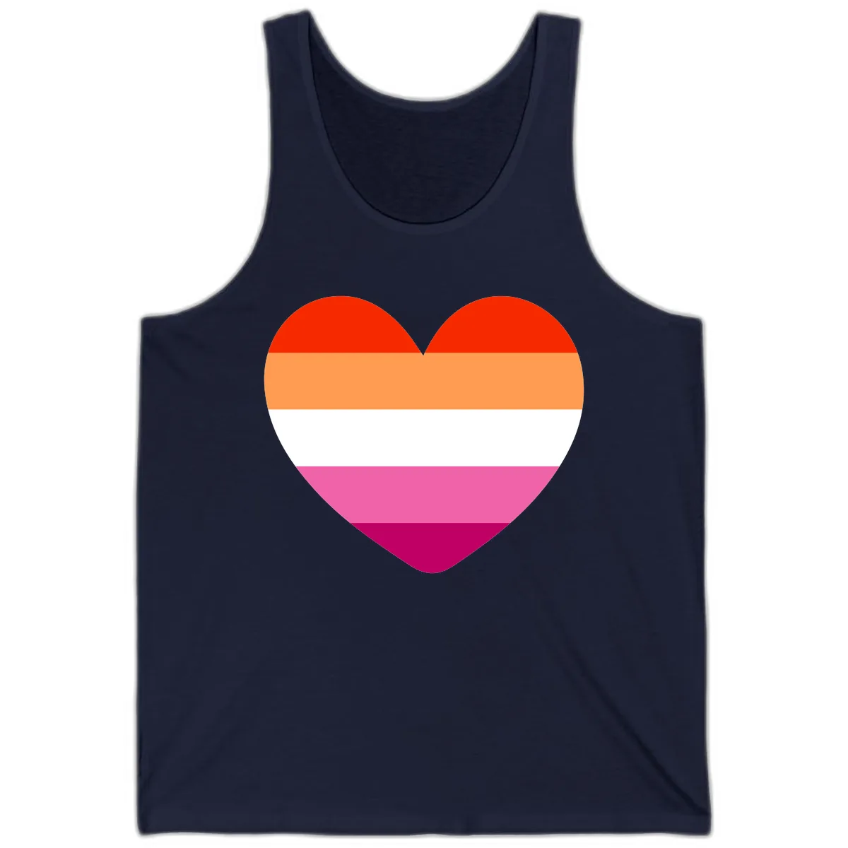 Lesbian Pride Heart Flag Tank in Navy