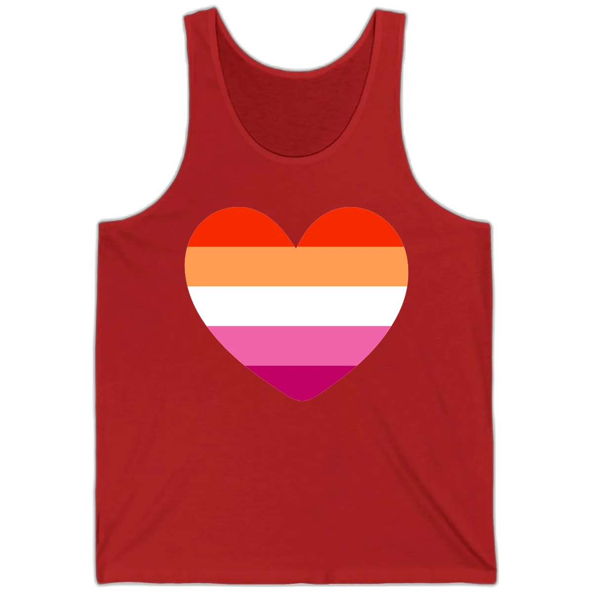 Lesbian Pride Heart Flag Tank in Red