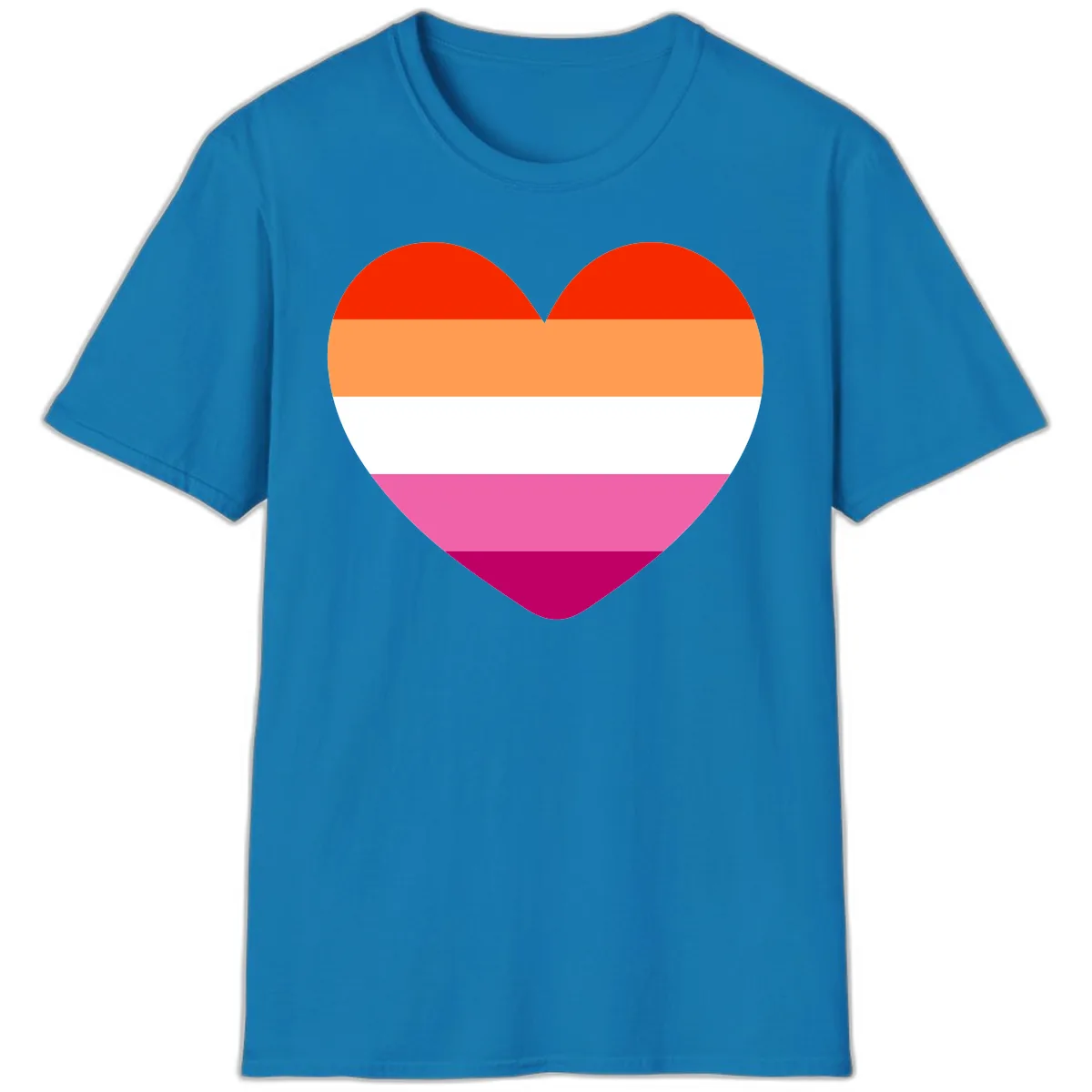 Lesbian Pride Heart Flag T-Shirt in Sapphire