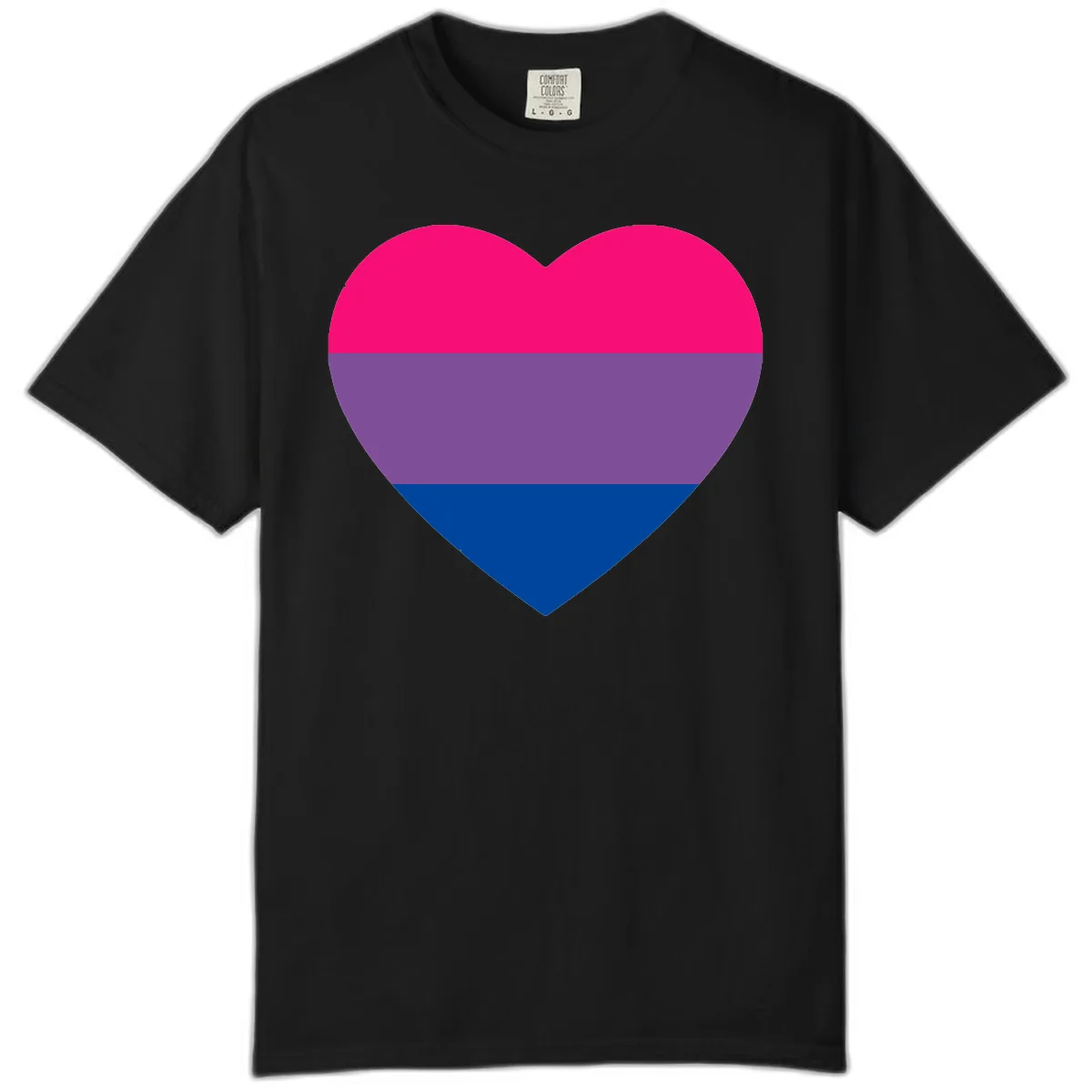 Bisexual Pride Heart Comfort Color in Black