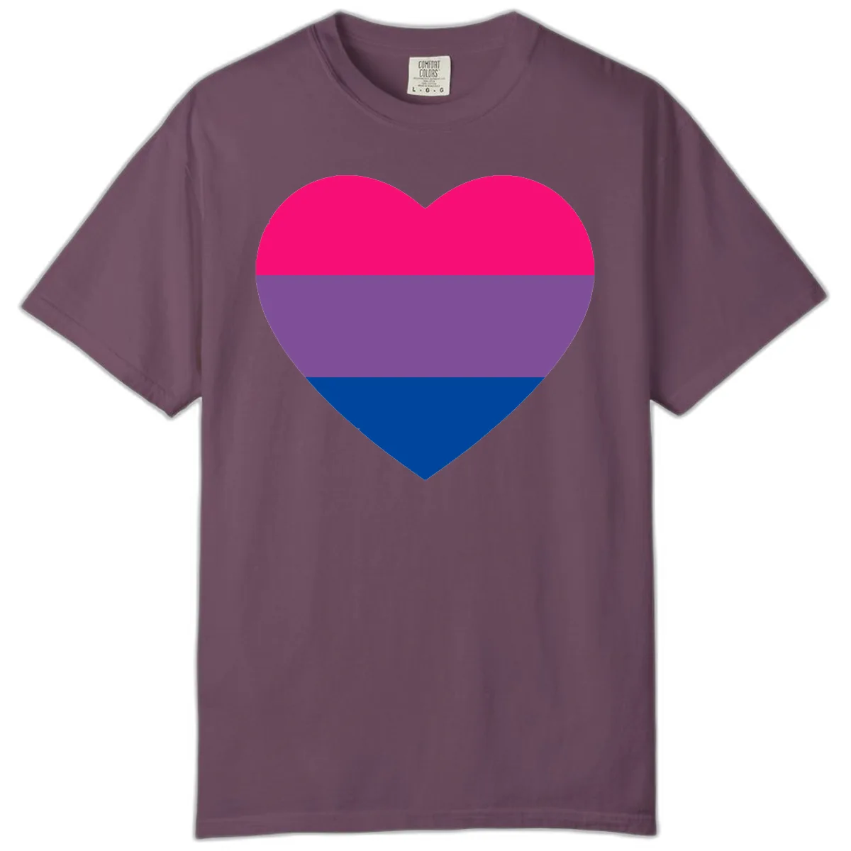 Bisexual Pride Heart Comfort Color in Berry