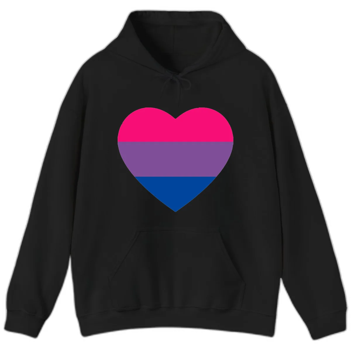 Bisexual Pride Heart Hoodie in Black