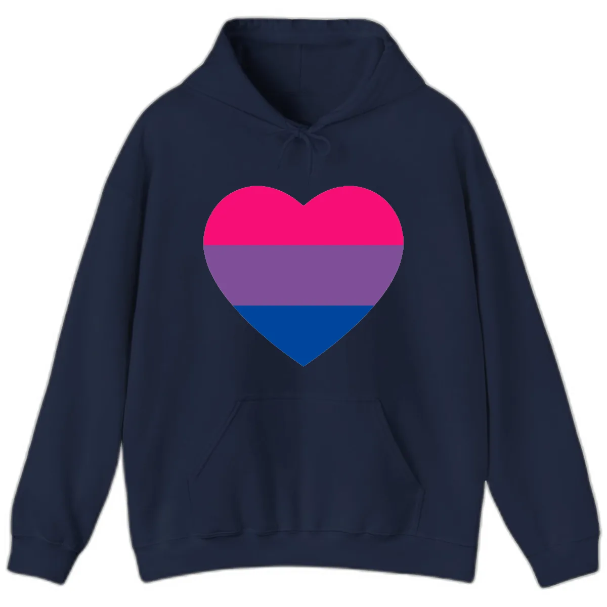 Bisexual Pride Heart Hoodie in Navy