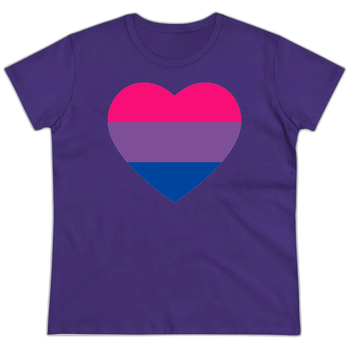 Bisexual Pride Heart Ladies Tee in Purple