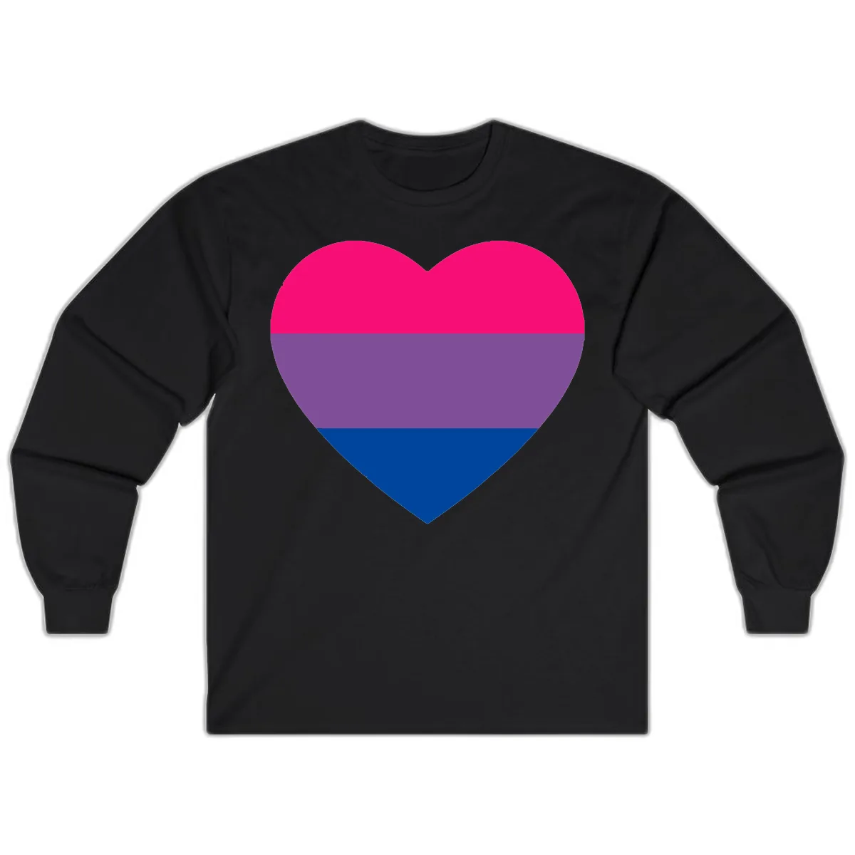 Bisexual Pride Heart Long Sleeve in Black