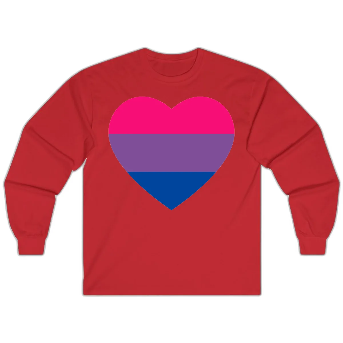 Bisexual Pride Heart Long Sleeve in Red