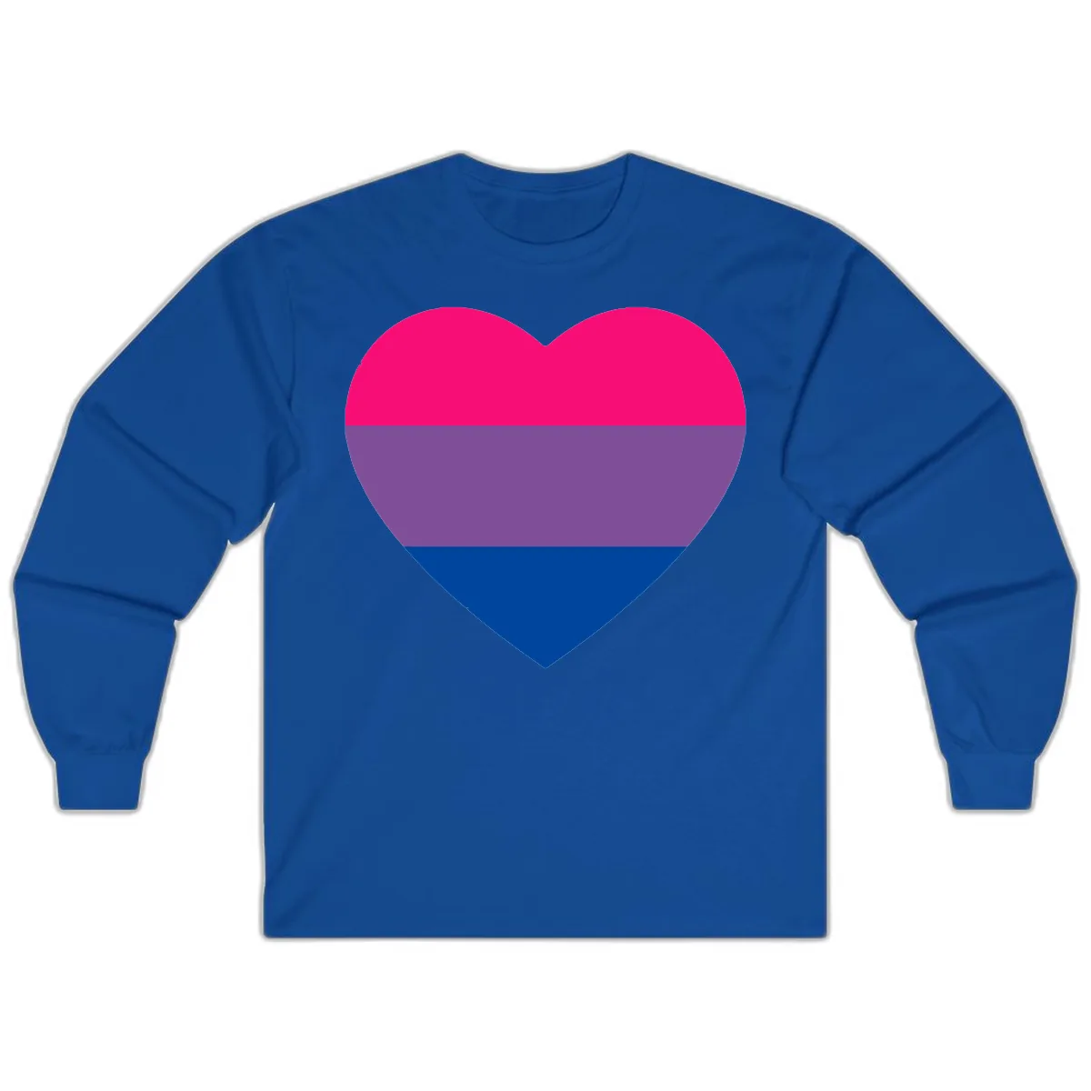 Bisexual Pride Heart Long Sleeve in Royal
