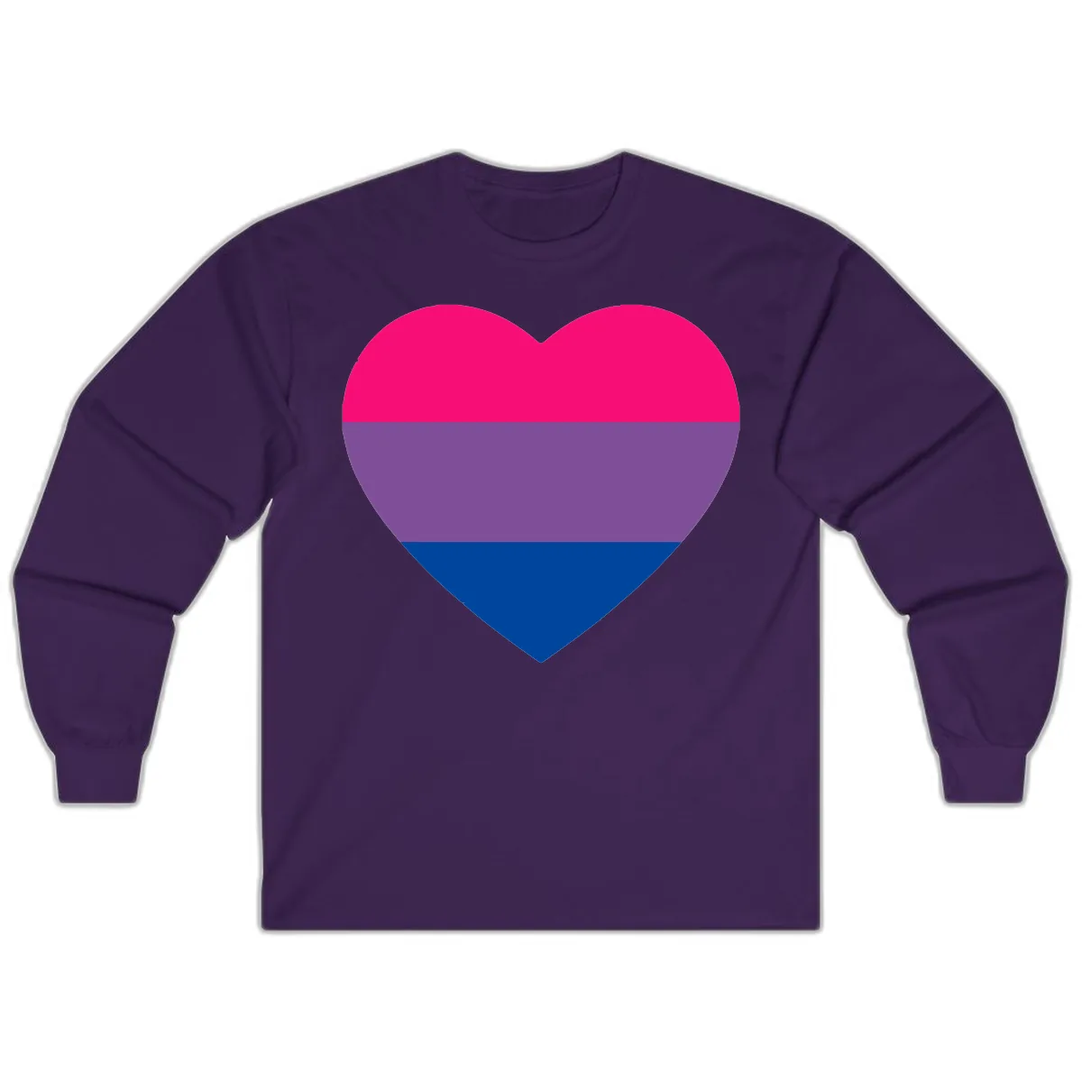 Bisexual Pride Heart Long Sleeve in Purple