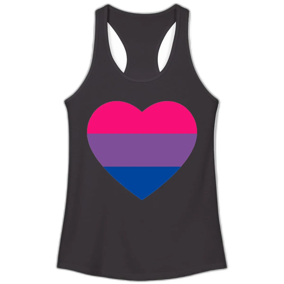 Bisexual Pride Heart Ladies Tank in Black