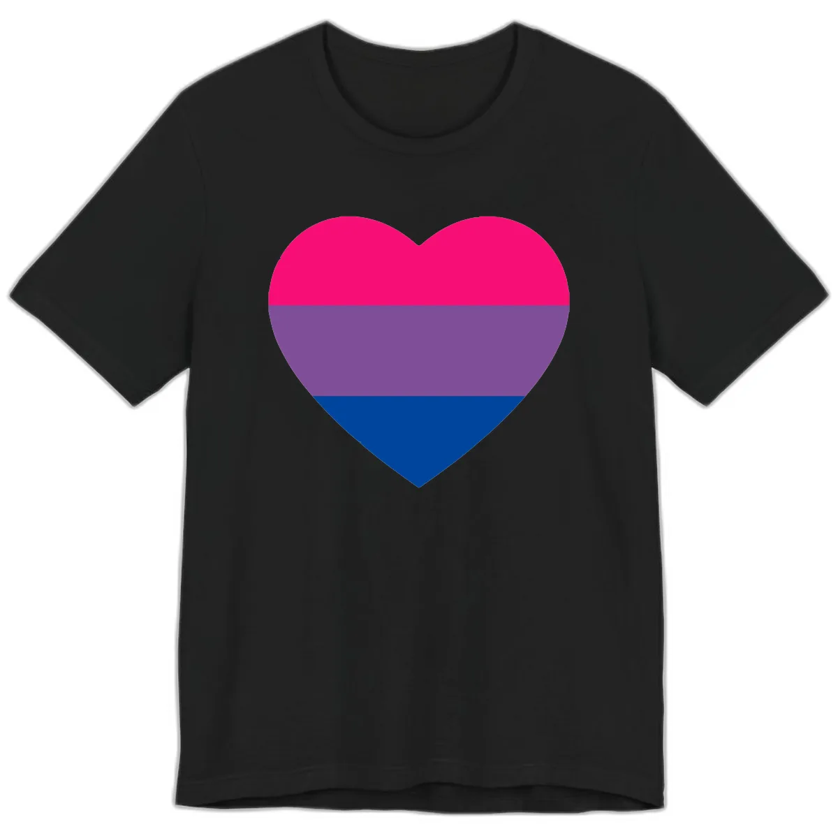 Bisexual Pride Heart Premium T-Shirt in Black