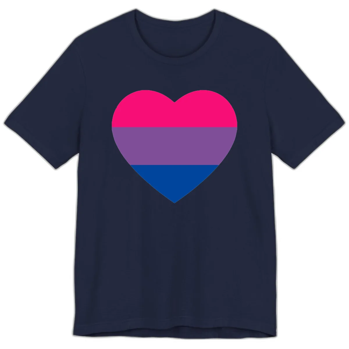 Bisexual Pride Heart Premium T-Shirt in Navy