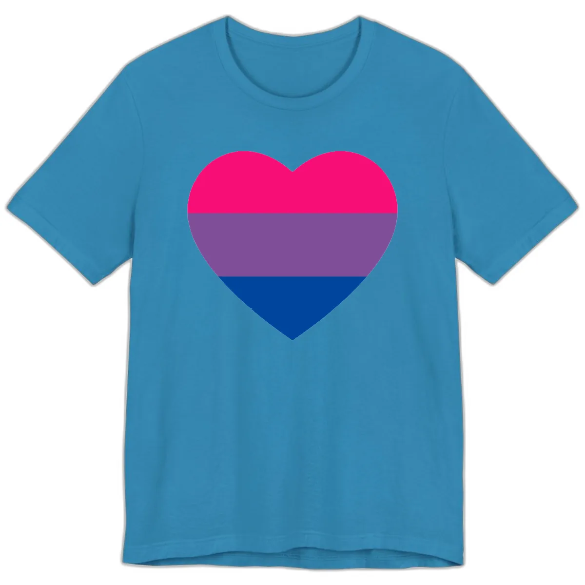 Bisexual Pride Heart Premium T-Shirt in Aqua
