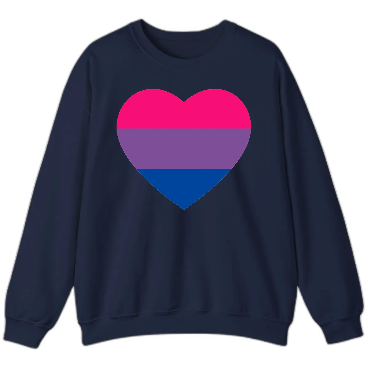 Bisexual Pride Heart Sweatshirt in Navy
