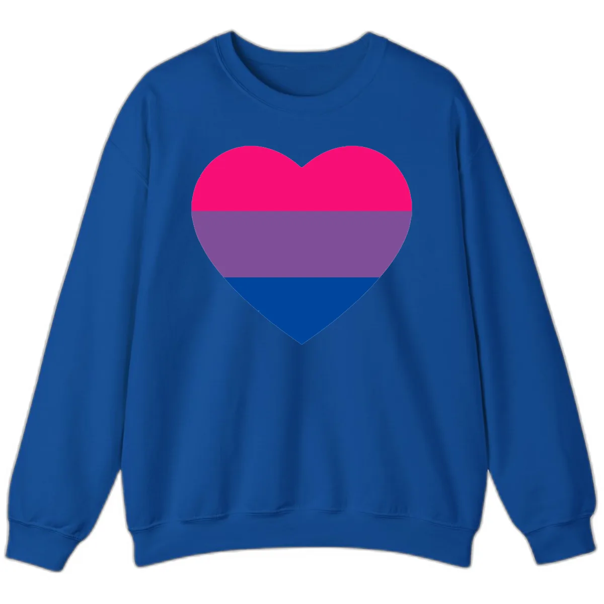 Bisexual Pride Heart Sweatshirt in Royal