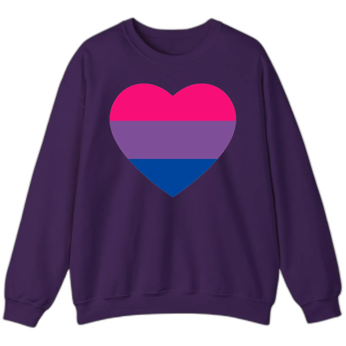 Bisexual Pride Heart Sweatshirt in Purple