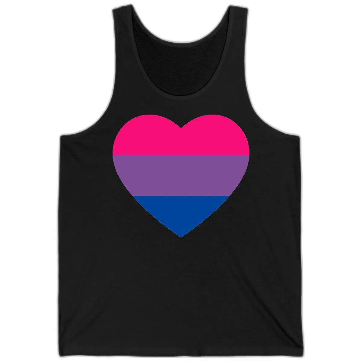 Bisexual Pride Heart Tank in Black