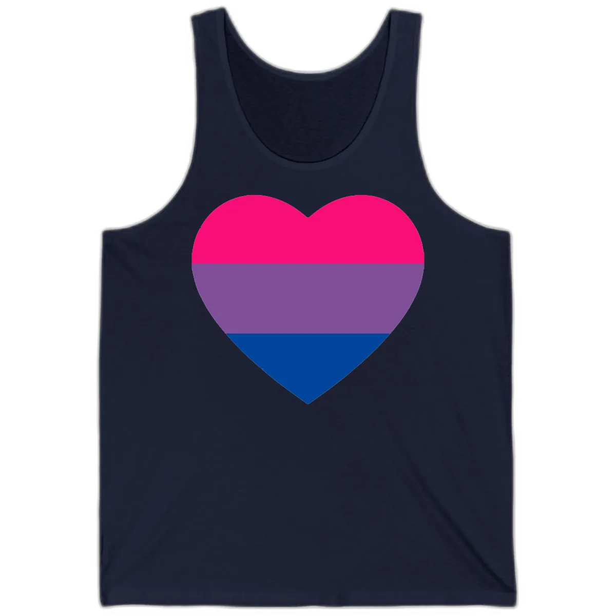 Bisexual Pride Heart Tank in Navy