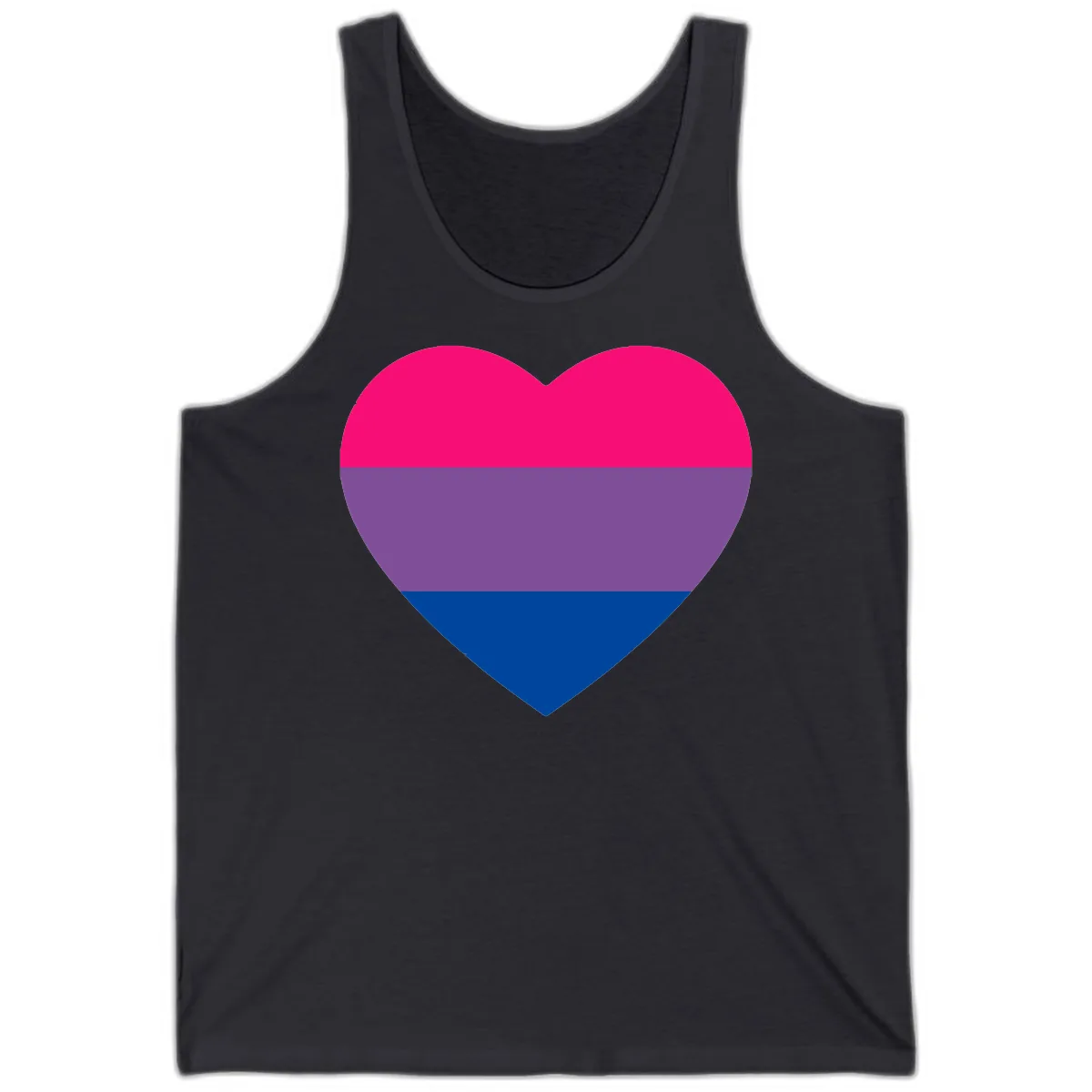 Bisexual Pride Heart Tank in Dark Grey