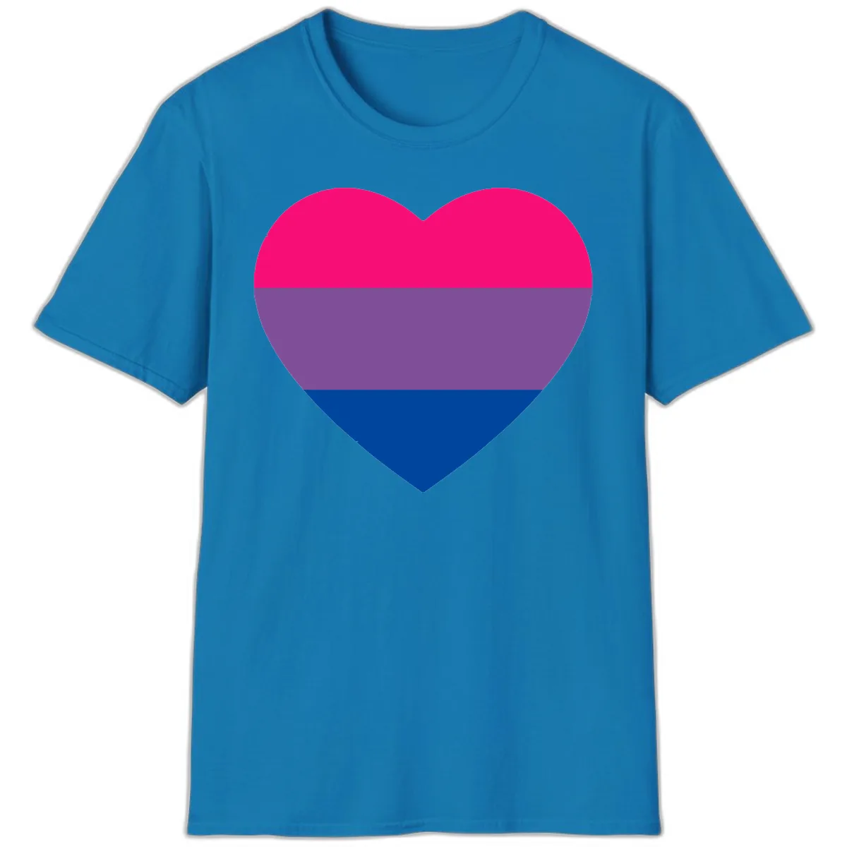 Bisexual Pride Heart T-Shirt in Sapphire