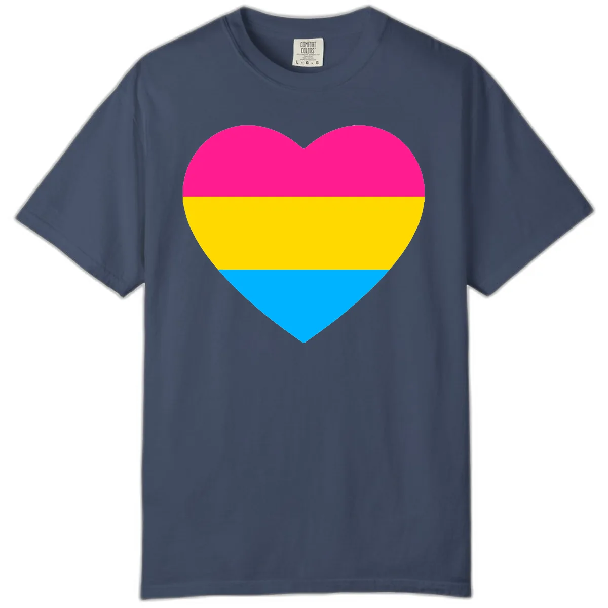 Pansexual Pride Heart Comfort Color in Midnight