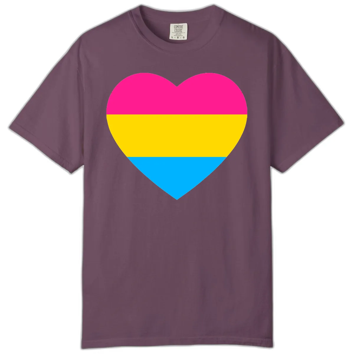 Pansexual Pride Heart Comfort Color in Berry