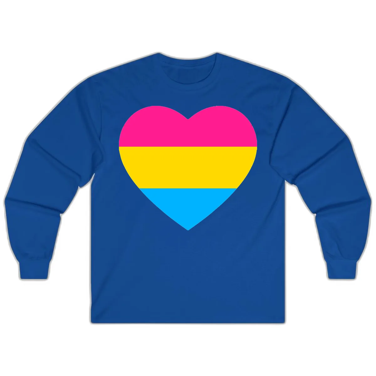 Pansexual Pride Heart Long Sleeve in Royal