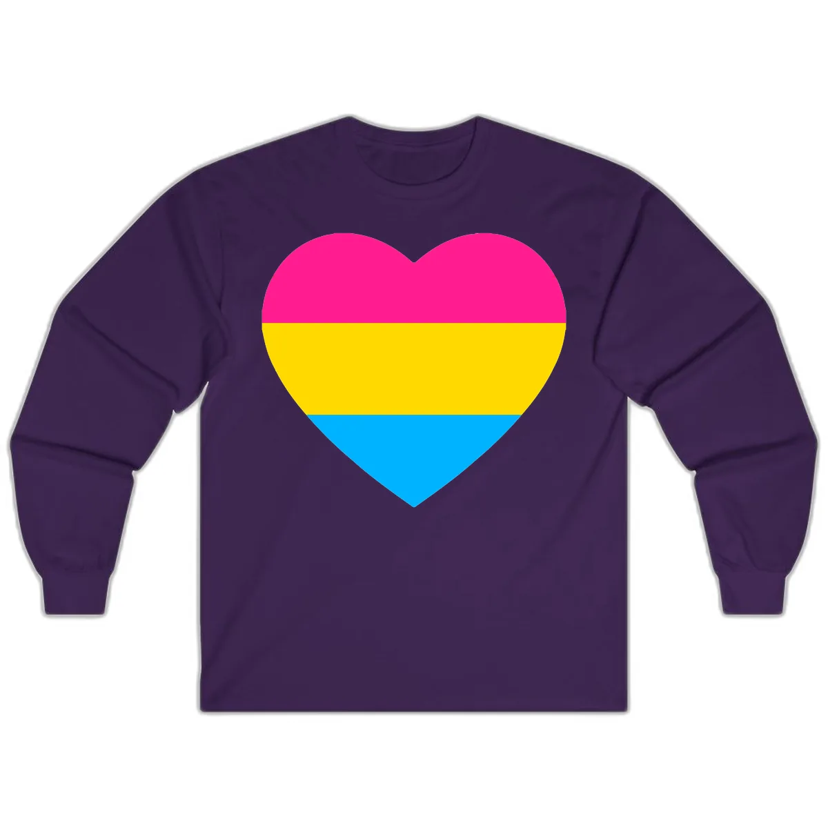 Pansexual Pride Heart Long Sleeve in Purple