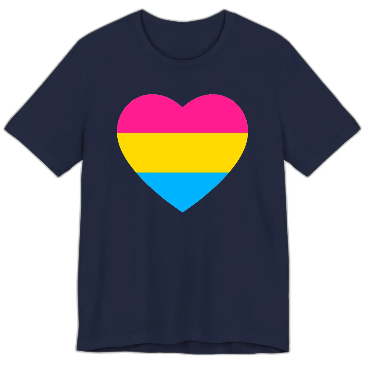 Pansexual Pride Heart Premium T-Shirt in Navy