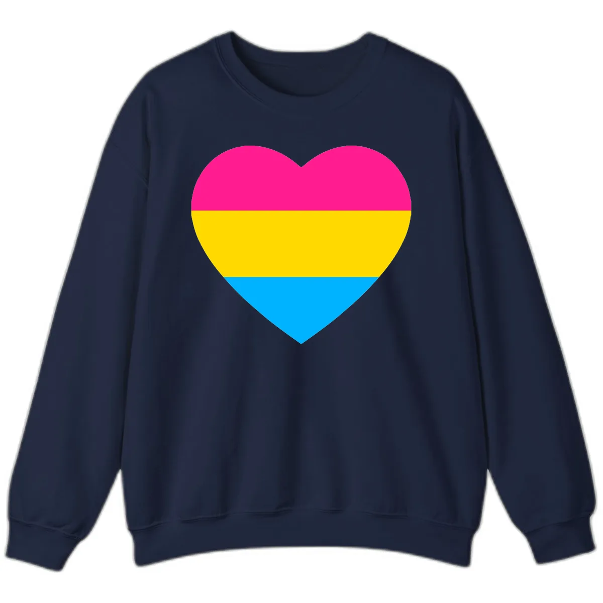 Pansexual Pride Heart Sweatshirt in Navy